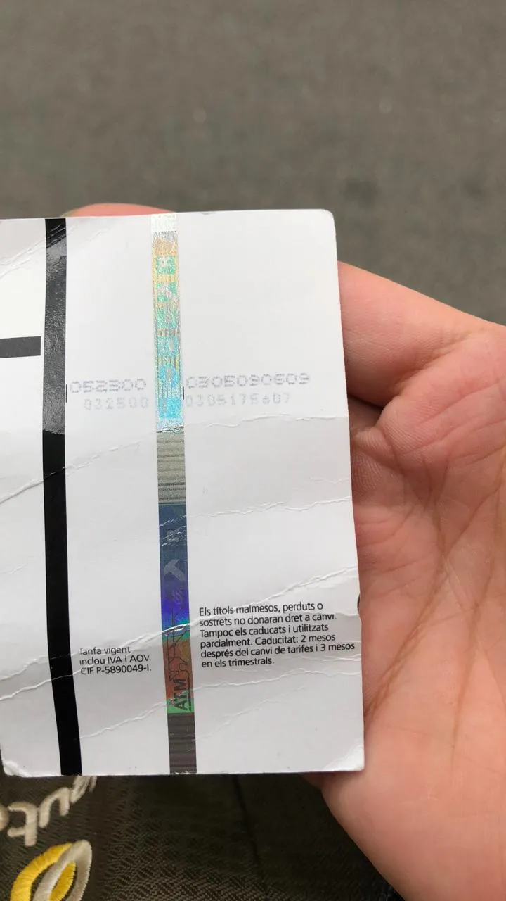 T-10卡背面的乘车次数